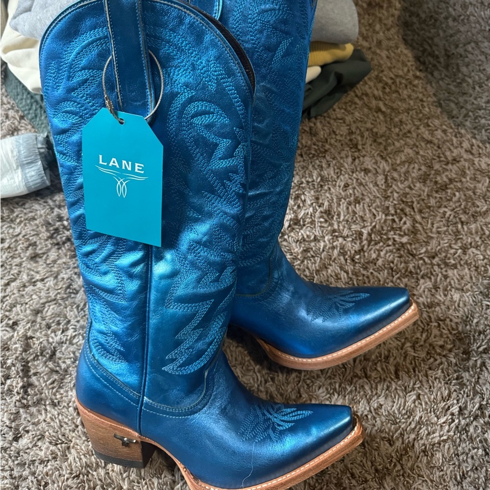 Lane Women's Blue Heeled Boots